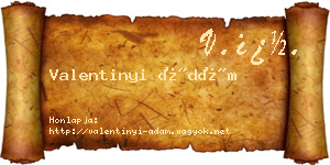 Valentinyi Ádám névjegykártya