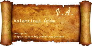 Valentinyi Ádám névjegykártya